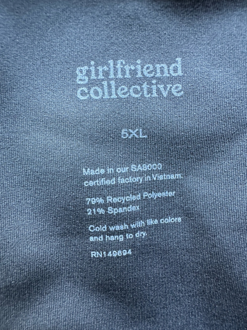 Girlfriend Collective  Charcoal Gray Bike Shorts 5XL new with tags - Picture 6 of 10